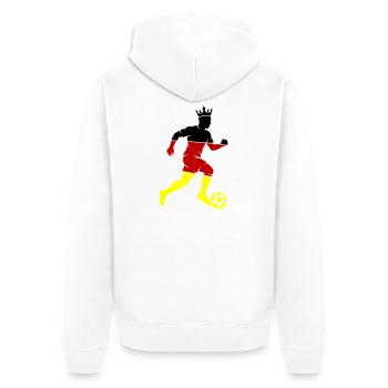 Fussballer Deutschland - Unisex Premium Bio Zip Hoodie - Weiß - Hinten - Thijin (182cm)