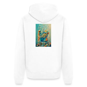 Koi underwater colorful artwork - Unisex Premium Organic Zip Hoodie - white - Back - Thijin (182cm)