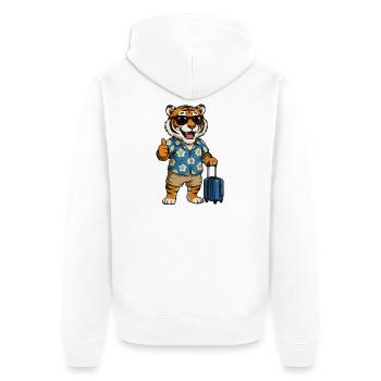 Tiger Reisen Hawaiian vibe - Unisex Premium Organic Zip Hoodie - white - Back - Thijin (182cm)