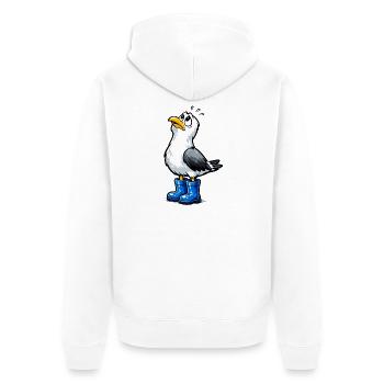 Mouette inquiète - Veste à capuche bio Premium Unisexe - blanc - Dos - Thijin (182cm)