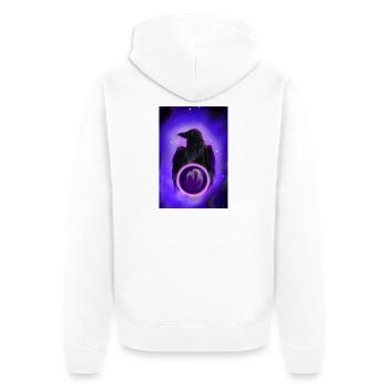 Raven in Neon Orb - Unisex Premium Organic Zip Hoodie - white - Back - Thijin (182cm)