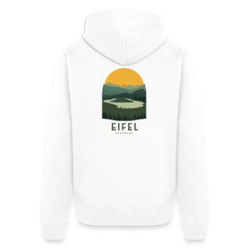 Eifel Vintage Landscape | National Park Style - Unisex Premium Organic Zip Hoodie - white - Back - Thijin (182cm)
