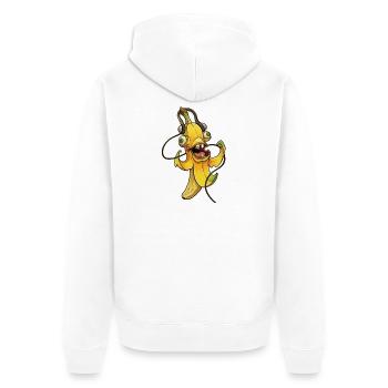 Mascotte Banana Beat - Veste à capuche bio Premium Unisexe - blanc - Dos - Thijin (182cm)