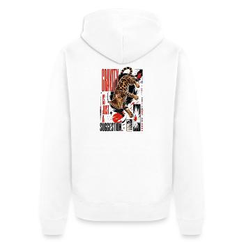 Gravity is Just a Suggestion – Weightless Bengal - Unisex Premium Organic Zip Hoodie - white - Back - Thijin (182cm)