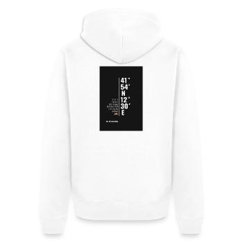 Rom Koordinaten Poster Minimalistisch - Unisex Premium Bio Zip Hoodie - Weiß - Hinten - Thijin (182cm)