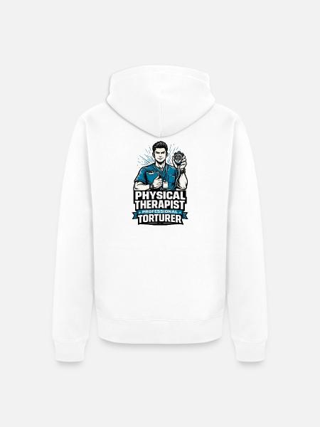 Physiotherapeut Professioneller Folterer - Unisex Premium Bio Zip Hoodie - Weiß