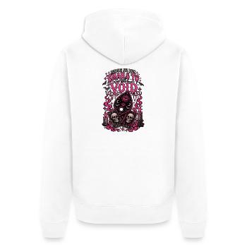 E-Mails an die Leere Tarot Neon Pink - Unisex Premium Bio Zip Hoodie - Weiß - Hinten - Thijin (182cm)