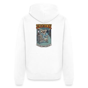 Schichtdemenz Pflege – Welches Zimmer war das? - Unisex Premium Bio Zip Hoodie - Weiß - Hinten - Thijin (182cm)