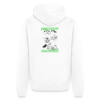 Funny Frog life - Unisex Premium Bio Zip Hoodie - Weiß - Hinten - Thijin (182cm)