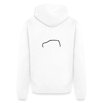 LUPO - Unisex Premium Bio Zip Hoodie - Weiß - Hinten - Thijin (182cm)