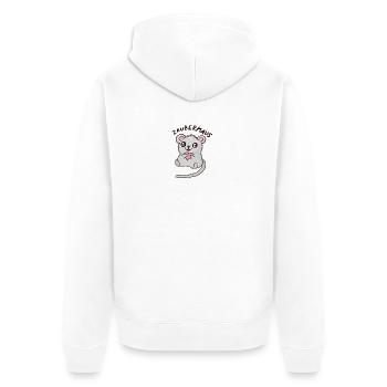 Zaubermaus - Unisex Premium Bio Zip Hoodie - Weiß - Hinten - Thijin (182cm)