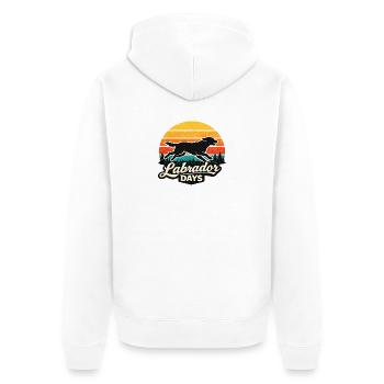 Labrador Retriever Hund Pfote Wald Berge - Unisex Premium Bio Zip Hoodie - Weiß - Hinten - Thijin (182cm)
