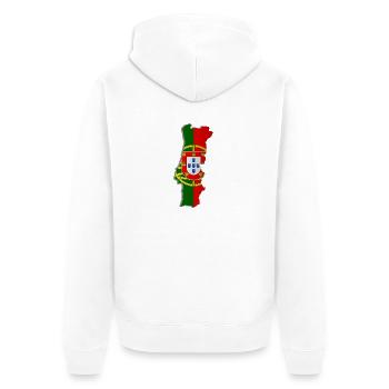 Map of Portugal 2 - Unisex Premium Bio Zip Hoodie - Weiß - Hinten - Thijin (182cm)