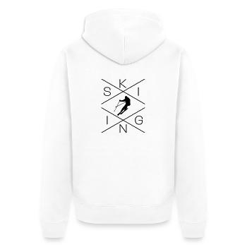 Ski - Unisex Premium Bio Zip Hoodie - Weiß - Hinten - Thijin (182cm)
