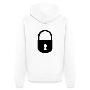 Lock - Unisex Premium Organic Zip Hoodie - white - Back - Thijin (182cm)