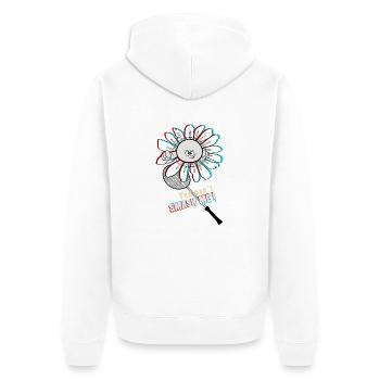 You can't smash me! - Unisex Premium Bio Zip Hoodie - Weiß - Hinten - Thijin (182cm)