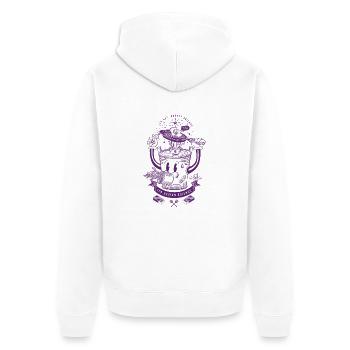 MR Rocket Stove (purple) - Unisex Premium Organic Zip Hoodie - white - Back - Thijin (182cm)