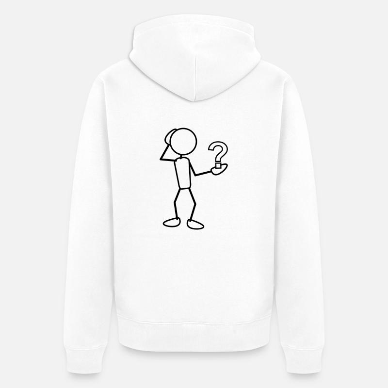 greyman_with_issues_at_hand_1c - Unisex Premium Bio Zip Hoodie - Weiß