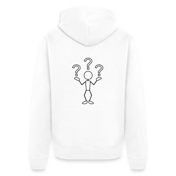 greyman_with_problems_1c - Unisex Premium Organic Zip Hoodie - white - Back - Thijin (182cm)