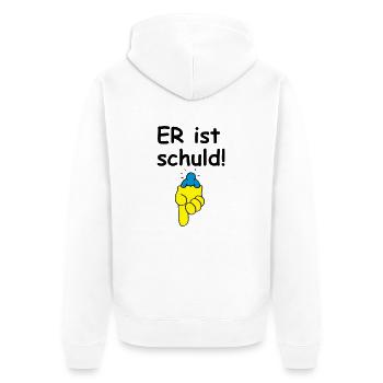 IL est à blâmer! - Veste à capuche bio Premium Unisexe - blanc - Dos - Thijin (182cm)