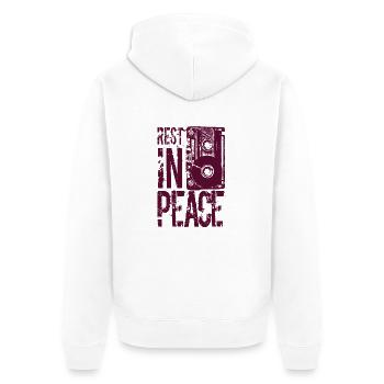 cassette - Unisex Premium Bio Zip Hoodie - Weiß - Hinten - Thijin (182cm)