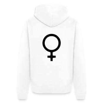 Venus weiblich Frau symbol - Unisex Premium Bio Zip Hoodie - Weiß - Hinten - Thijin (182cm)