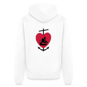 glauben hoffnung lieb - Unisex Premium Bio Zip Hoodie - Weiß - Hinten - Thijin (182cm)