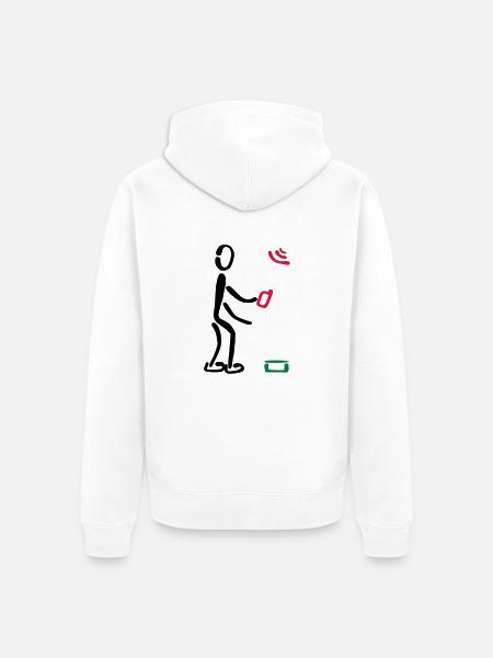 Geocacher Geocaching 3F - Unisex Premium Organic Zip Hoodie - white