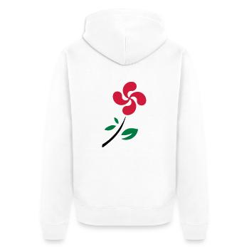 Fleur Basque - Veste à capuche bio Premium Unisexe - blanc - Dos - Thijin (182cm)
