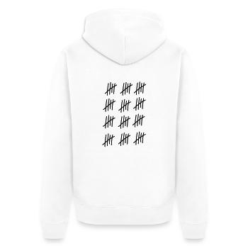 60 lignes / / 60 fois / / Anniversaire / / cadeau - Veste à capuche bio Premium Unisexe - blanc - Dos - Thijin (182cm)