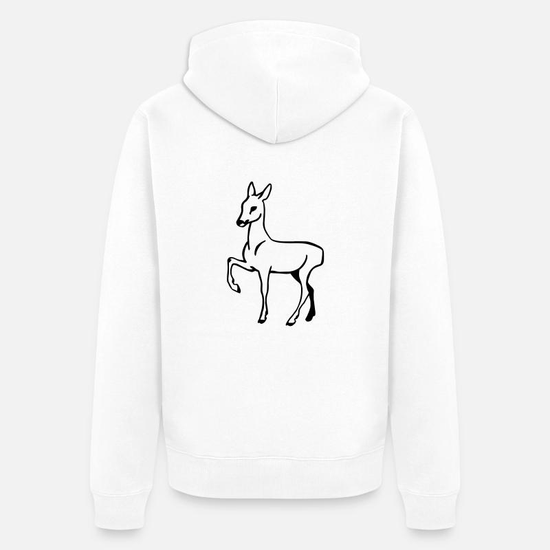 Biche - Veste à capuche bio Premium Unisexe - blanc