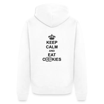 couronne garder le calme et manger des cookies koenig poster cuisinier - Veste à capuche bio Premium Unisexe - blanc - Dos - Thijin (182cm)