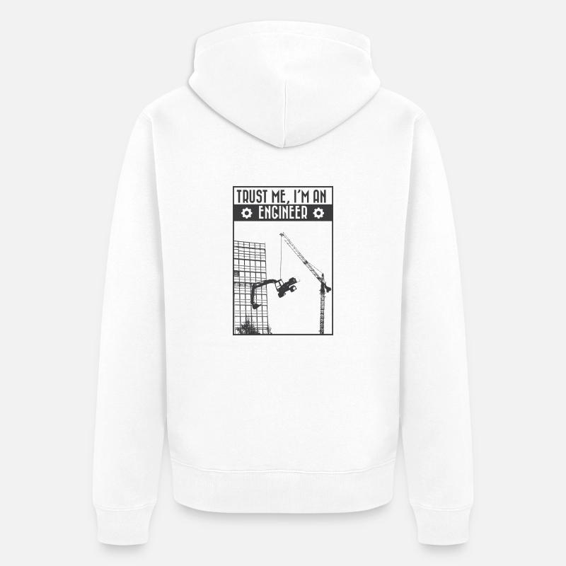 Trust me, I'm an engineer - Unisex Premium Bio Zip Hoodie - Weiß