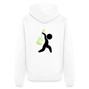 Musik Star mit einer Gitarre - Unisex Premium Bio Zip Hoodie - Weiß - Hinten - Thijin (182cm)