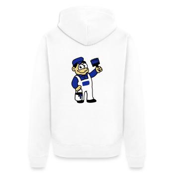 Peintre au pinceau et de la peinture - Veste à capuche bio Premium Unisexe - blanc - Dos - Thijin (182cm)