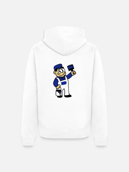 Painter with brush and paint - Unisex Premium Organic Zip Hoodie - white