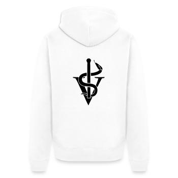 Caduceus veterinarian - Unisex Premium Organic Zip Hoodie - white - Back - Thijin (182cm)