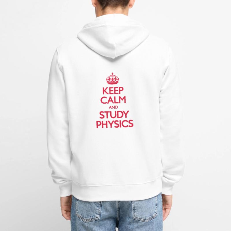 Keep Calm and Study Physics Unisex Premium Organic Zip Hoodie