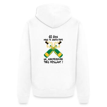 40 ans bouteille petillant anniversaire - Veste à capuche bio Premium Unisexe - blanc - Dos - Thijin (182cm)