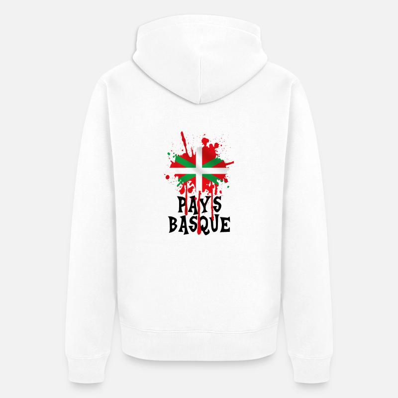 pays basque 09 - Veste à capuche bio Premium Unisexe - blanc
