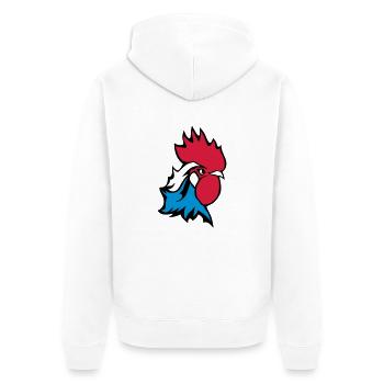 coq embleme france drapeau supporter 25 - Veste à capuche bio Premium Unisexe - blanc - Dos - Thijin (182cm)