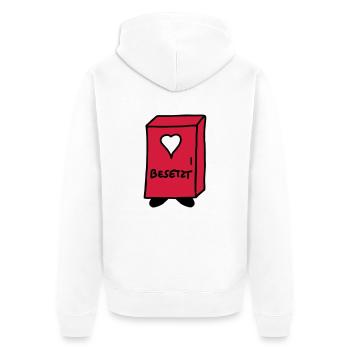 Toilette - Plumpsklo - V2 - Unisex Premium Bio Zip Hoodie - Weiß - Hinten - Thijin (182cm)