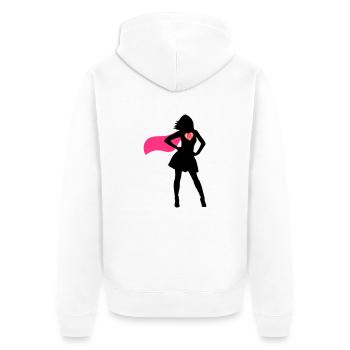 Super Mommy - Unisex Premium Bio Zip Hoodie - Weiß - Hinten - Thijin (182cm)
