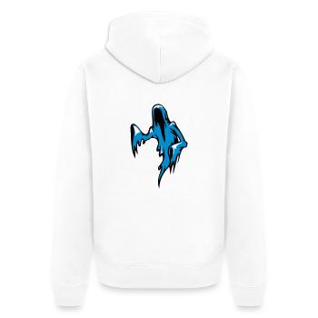 Geist Gespenst - Unisex Premium Bio Zip Hoodie - Weiß - Hinten - Thijin (182cm)