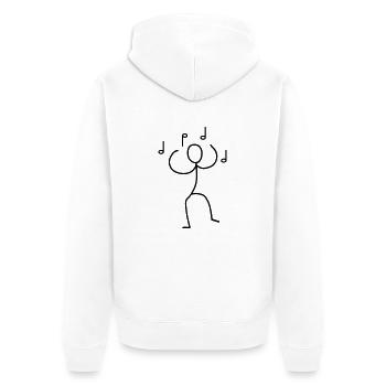 Strichmännchen tanzt - Unisex Premium Bio Zip Hoodie - Weiß - Hinten - Thijin (182cm)