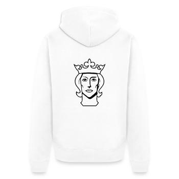 stockholm kopf des schwedischen königs erik 9 schw - Unisex Premium Bio Zip Hoodie - Weiß - Hinten - Thijin (182cm)