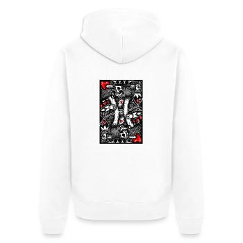 Dead King of Hearts Poker - Unisex Premium Organic Zip Hoodie - white - Back - Thijin (182cm)