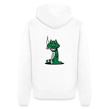 Crocodile gfährlich funny - Unisex Premium Organic Zip Hoodie - white - Back - Thijin (182cm)