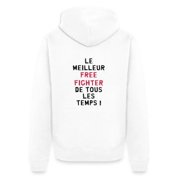 Free Fight / MMA / Free-Fight / UFC / Fighter - Veste à capuche bio Premium Unisexe - blanc - Dos - Thijin (182cm)