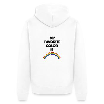 Ma couleur préférée est l'arc-en-ciel - Veste à capuche bio Premium Unisexe - blanc - Dos - Thijin (182cm)